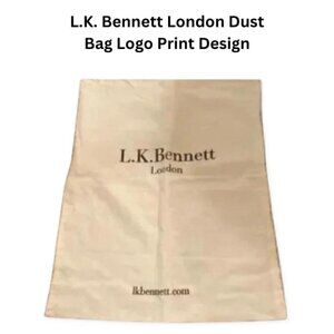 L.K. Bennett London Dust Bag Cover Adjustable Drawstrings and Logo Print Design